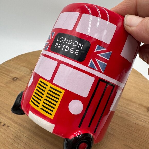 British double decker bus style mug red Union Jack flag red world market cup - Picture 1 of 7